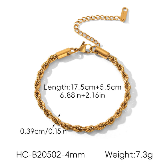 Wholesale Women's Geometric Stainless Steel Electroplated Twist Chain Necklace Jewelry