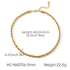 Wholesale Women's Geometric Stainless Steel Electroplated Twist Chain Necklace Jewelry