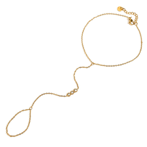 Wholesale Women's Geometric Stainless Steel Electroplated Zircon Anklet Jewelry In Ins Style