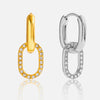 Wholesale Women's Geometric Stainless Steel Electroplated Zircon Buckle Earrings Classic Casual Style