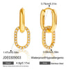 Wholesale Women's Geometric Stainless Steel Electroplated Zircon Buckle Earrings Classic Casual Style