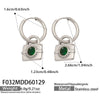 Wholesale Women's Geometric Stainless Steel Electroplated Zircon Pendant Earrings Niche Style