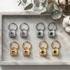 Wholesale Women's Geometric Stainless Steel Electroplated Zircon Pendant Earrings Niche Style