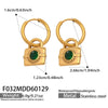 Wholesale Women's Geometric Stainless Steel Electroplated Zircon Pendant Earrings Niche Style