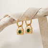 Wholesale Women's Geometric Stainless Steel Electroplated Zircon Pendant Earrings Niche Style