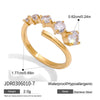Wholesale Women's Geometric Stainless Steel Electroplated Zircon Ring Trendy Hand Jewelry