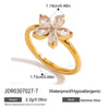 Wholesale Women's Geometric Stainless Steel Electroplated Zircon Ring Trendy Hand Jewelry