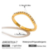 Wholesale Women's Geometric Stainless Steel Electroplated Zircon Ring Trendy Hand Jewelry