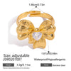 Wholesale Women's Geometric Stainless Steel Electroplated Zircon Ring Trendy Hand Jewelry