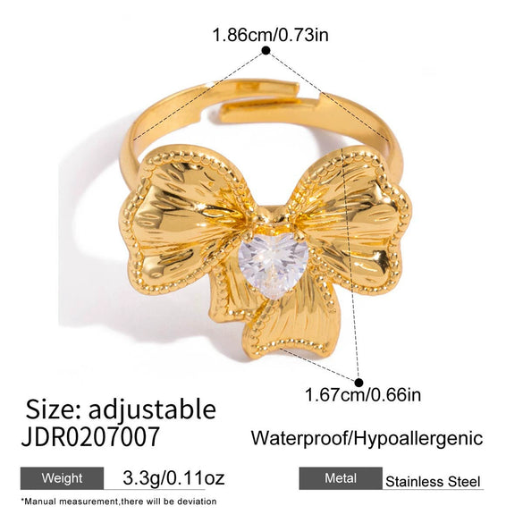 Wholesale Women's Geometric Stainless Steel Electroplated Zircon Ring Trendy Hand Jewelry
