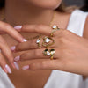 Wholesale Women's Geometric Stainless Steel Electroplated Zircon Ring Trendy Hand Jewelry