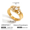 Wholesale Women's Geometric Stainless Steel Electroplated Zircon Ring Trendy Hand Jewelry