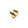 Wholesale Women's Geometric Stainless Steel Enamel Open Ring With Polished Electroplating