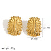 Wholesale Women's Geometric Stainless Steel Flowershaped Earrings With Pvd Furnace Vacuum Real Gold Plating