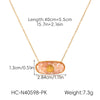 Wholesale Women's Geometric Stainless Steel Glued Shell Pendant Necklace With O Word Chain
