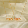 Wholesale Women's Geometric Stainless Steel Glued Shell Pendant Necklace With O Word Chain