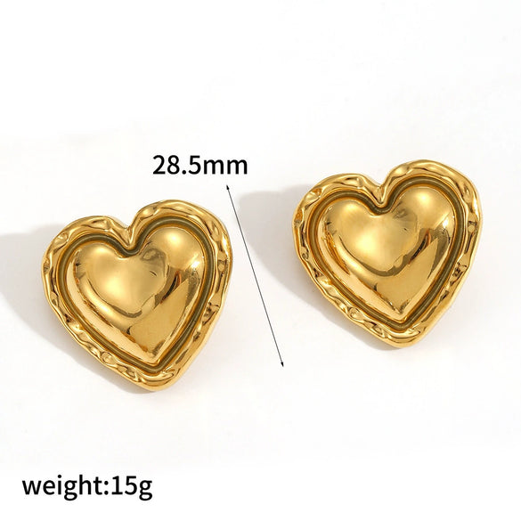 Wholesale Women's Geometric Stainless Steel Gold Electroplated Earrings Feminine And Fashionable