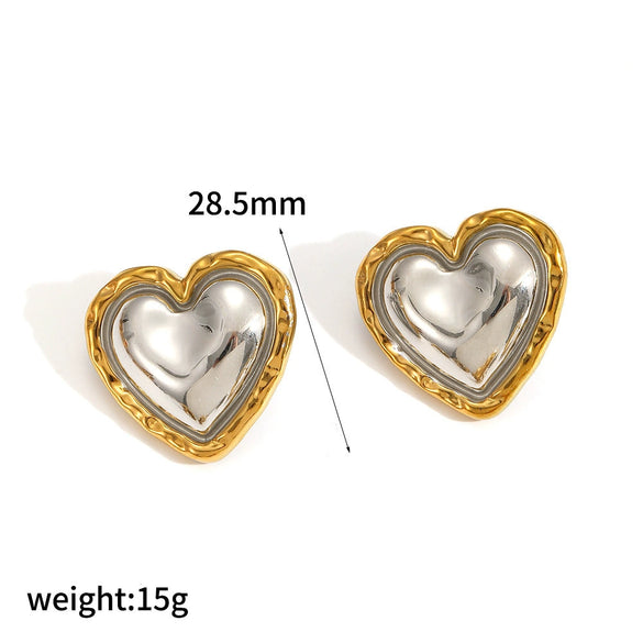 Wholesale Women's Geometric Stainless Steel Gold Electroplated Earrings Feminine And Fashionable