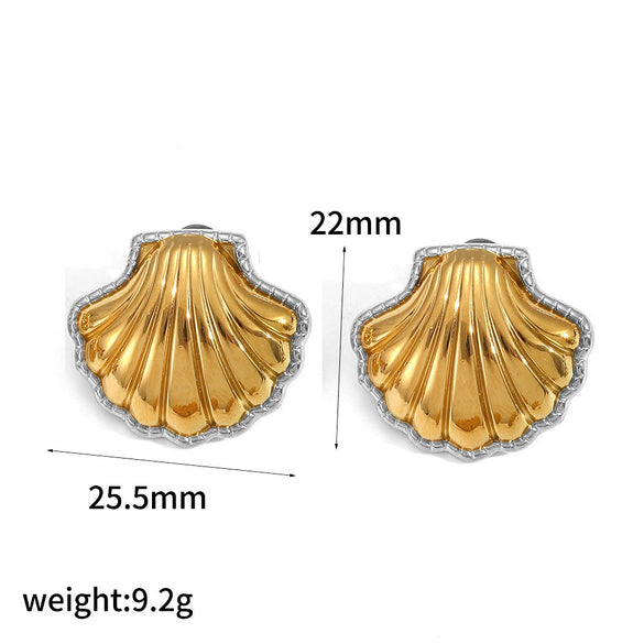 Wholesale Women's Geometric Stainless Steel Gold Electroplated Earrings Feminine And Fashionable