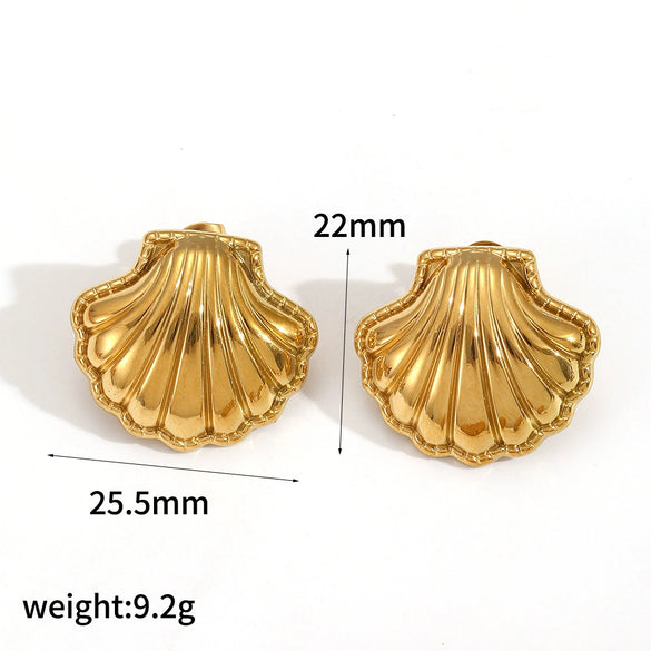 Wholesale Women's Geometric Stainless Steel Gold Electroplated Earrings Feminine And Fashionable