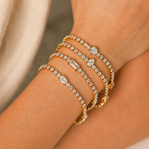 Wholesale Women's Geometric Stainless Steel Gold Plated Bracelet Jewelry