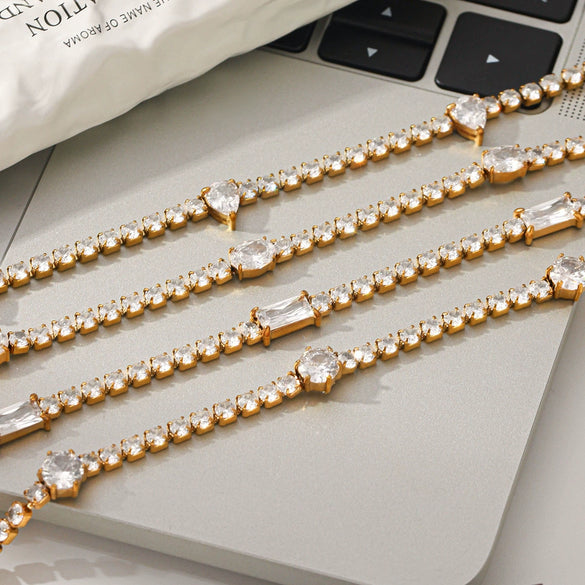 Wholesale Women's Geometric Stainless Steel Gold Plated Bracelet Jewelry