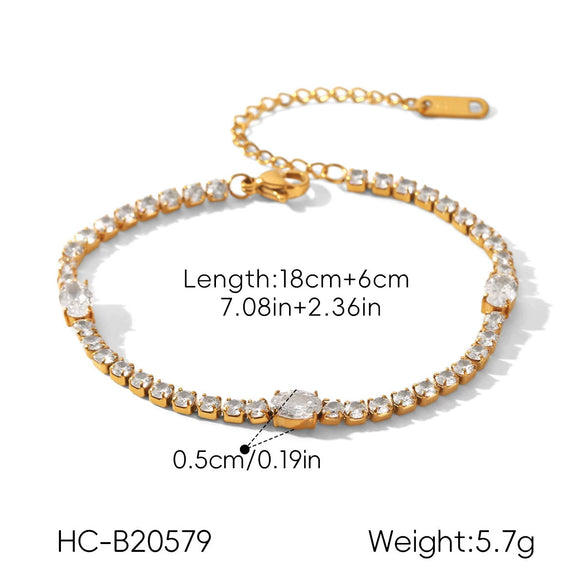 Wholesale Women's Geometric Stainless Steel Gold Plated Bracelet Jewelry