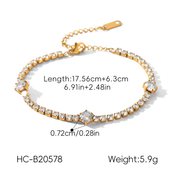 Wholesale Women's Geometric Stainless Steel Gold Plated Bracelet Jewelry