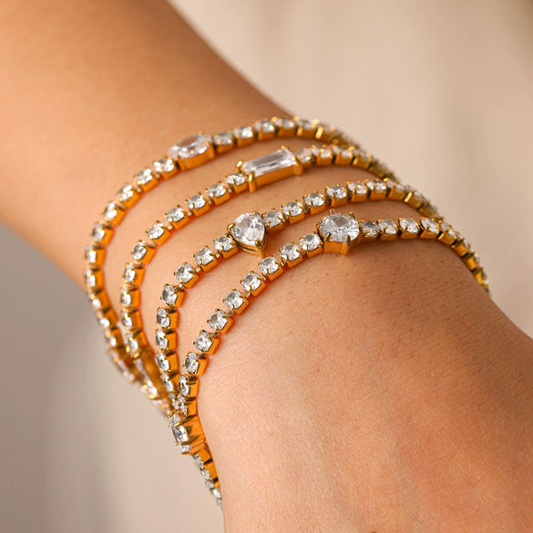 Wholesale Women's Geometric Stainless Steel Gold Plated Bracelet Jewelry