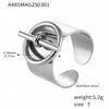 Wholesale Women's Geometric Stainless Steel Gold Plated Ferris Wheel Buckle Finger Ring Light Luxury Style