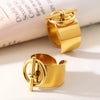 Wholesale Women's Geometric Stainless Steel Gold Plated Ferris Wheel Buckle Finger Ring Light Luxury Style