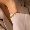 Wholesale Women's Geometric Stainless Steel Gold Plated Fivepointed Star Bracelet
