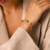 Wholesale Women's Geometric Stainless Steel Gold Plated Fivepointed Star Bracelet