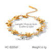 Wholesale Women's Geometric Stainless Steel Gold Plated Fivepointed Star Bracelet