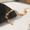 Wholesale Women's Geometric Stainless Steel Gold Plated Fivepointed Star Bracelet
