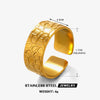 Wholesale Women's Geometric Stainless Steel Gold Plated Opening Ring Jewelry