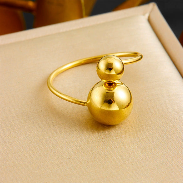Wholesale Women's Geometric Stainless Steel Gold Plated Ring