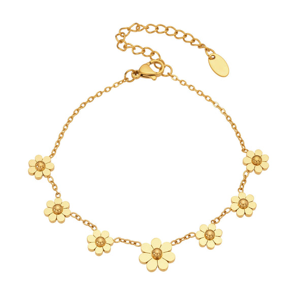 Wholesale Women's Geometric Stainless Steel Goldplated Bracelet