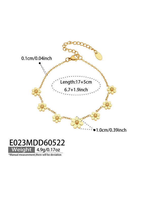 Wholesale Women's Geometric Stainless Steel Goldplated Bracelet