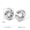 Wholesale Women's Geometric Stainless Steel Goldplated Ear Clip Without Ear Hole
