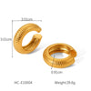Wholesale Women's Geometric Stainless Steel Goldplated Ear Clip Without Ear Hole