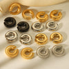 Wholesale Women's Geometric Stainless Steel Goldplated Ear Clip Without Ear Hole