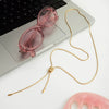 Wholesale Women's Geometric Stainless Steel Goldplated Inlaid Artificial Gemstones Semiprecious Stones Necklace