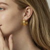 Wholesale Women's Geometric Stainless Steel Goldplated Threelayer Cshaped Earrings With Niche Design