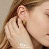 Wholesale Women's Geometric Stainless Steel Goldplated Threelayer Cshaped Earrings With Niche Design