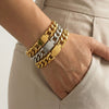 Wholesale Women's Geometric Stainless Steel Goldplated Ushaped Buckle Cuban Thick Chain Bracelet Light Luxury Fashion Jewelry