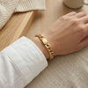 Wholesale Women's Geometric Stainless Steel Goldplated Ushaped Buckle Cuban Thick Chain Bracelet Light Luxury Fashion Jewelry