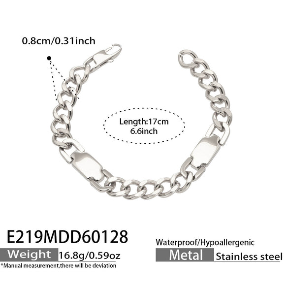 Wholesale Women's Geometric Stainless Steel Goldplated Ushaped Buckle Cuban Thick Chain Bracelet Light Luxury Fashion Jewelry