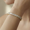 Wholesale Women's Geometric Stainless Steel Goldplated Zirconinlaid Chain Bracelet With Unique Lock Design