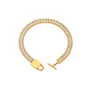 Wholesale Women's Geometric Stainless Steel Goldplated Zirconinlaid Chain Bracelet With Unique Lock Design